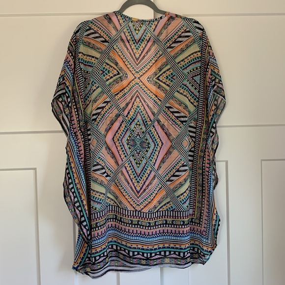 {Jessica Simpson} Colorful Geometric Swim Cover Up - Picture 2 of 3